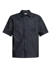 herringbone pattern embroidered shirt